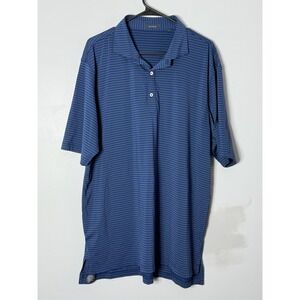 Turtleson Mens XL Performance Polo Shirt Blue Purple Green Striped Golf
